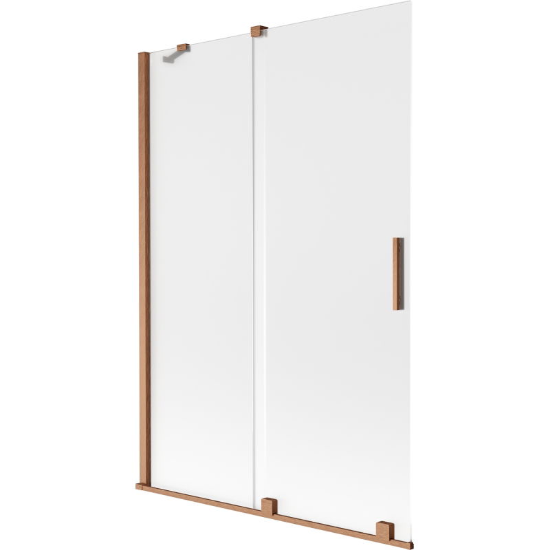 Paravan cadă Mexen Velar cu 2 uși culisante 120 x 150 cm, înghețat, cupru periat - 896-120-000-31-65
