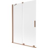 Mexen Velar 2-szárnyas toló fürdőkád paraván 120 x 150 cm, fagyos, kefezezett réz - 896-120-000-31-65