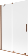 Paravan cadă Mexen Velar cu 2 uși culisante 120 x 150 cm, înghețat, cupru periat - 896-120-000-31-65