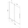 Mexen Velar 2-szárnyas toló fürdőkád paraván 120 x 150 cm, fagyos, kefezezett réz - 896-120-000-31-65