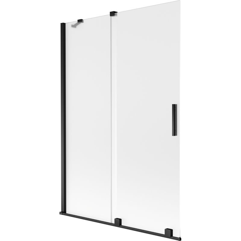 Mexen Velar 2-szárnyú, toló, 120 x 150 cm-es fürdőkád paraván, matt, fekete - 896-120-000-31-70