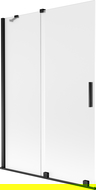Mexen Velar paravan cadă, 2 uși glisante, 120 x 150 cm, mat, negru - 896-120-000-31-70