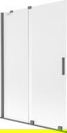 Mexen Velar paravan de baie cu 2 foi glisante 120 x 150 cm, mat, gun metal - 896-120-000-31-95