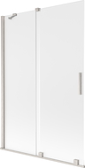 Mexen Velar 2 szárnyú fürdőszobai zuhanyfal, tolóajtós 120 x 150 cm, matt, szálcsiszolt nikkel - 896-120-000-31-97