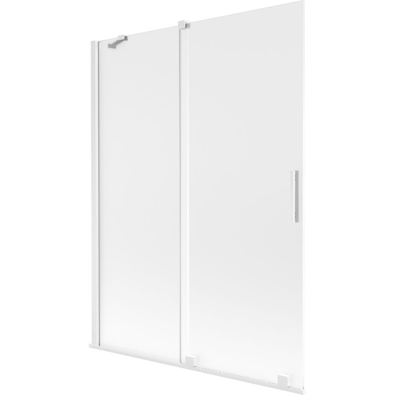 Mexen Velar paravan de cadă 2-canate glisant 130 x 150 cm, înghețat, alb - 896-130-000-31-20