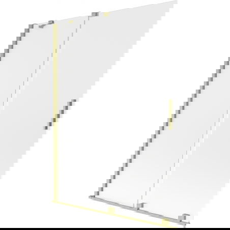 Mexen Velar kádparaván 2-szárnyú toló 130 x 150 cm, dér, arany kefe - 896-130-000-31-55