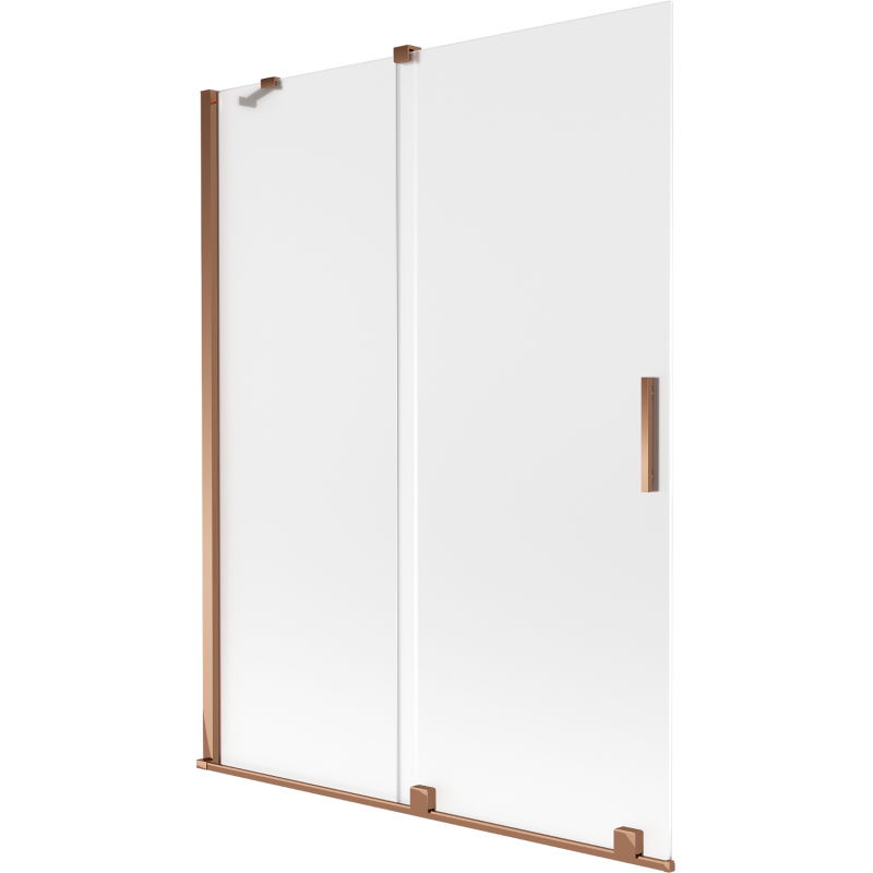 Mexen Velar 2 szárnyú tolható kádparaván 130 x 150 cm, szatén, rózsaarany - 896-130-000-31-60
