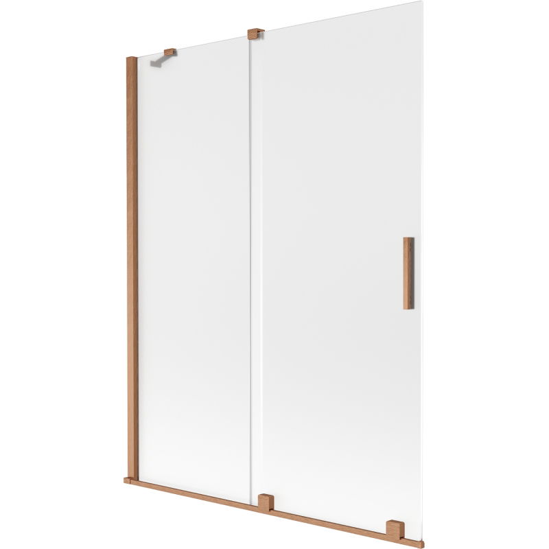 Mexen Velar kádparaván 2-szárnyú toló 130 x 150 cm, zúzmara, csiszolt réz - 896-130-000-31-65