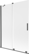 Mexen Velar paravan pentru cadă cu 2 uși glisante 130 x 150 cm, satinat, gri pistol periat - 896-130-000-31-66