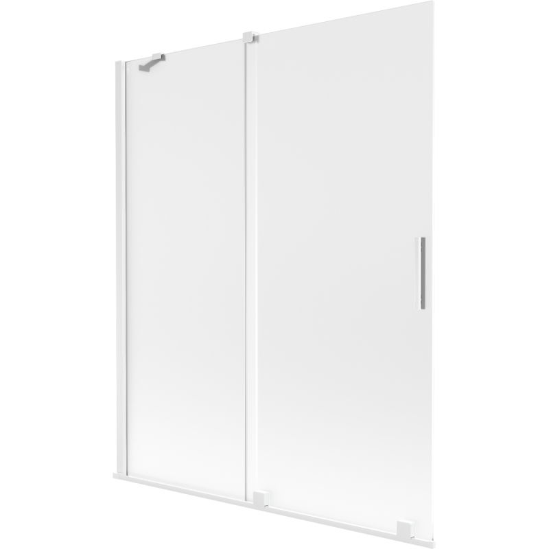 Mexen Velar 2-szárnyú tolható kádparaván 140 x 150 cm, szatén, fehér - 896-140-000-31-20