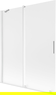 Mexen Velar 2-szárnyú tolózuhany paraván 140 x 150 cm, matt, fehér - 896-140-000-31-20