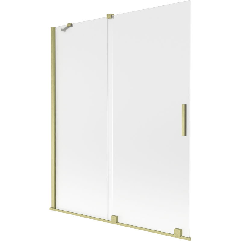 Mexen Velar 2-paneles, tolóajtós kádparaván 140 x 150 cm, homályos, arany kefe - 896-140-000-31-55