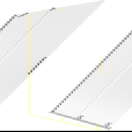 Mexen Velar paravan pentru cadă cu 2 panouri glisante 140 x 150 cm, înghețat, auriu periat - 896-140-000-31-55