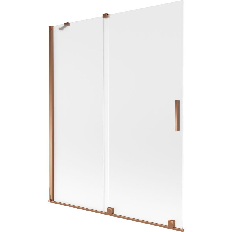 Mexen Velar 2-paneles fürdőkád paraván tolóajtóval 140 x 150 cm, matt, rózsaarany - 896-140-000-31-60