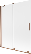Mexen Velar paravan cadă cu 2 uși glisante 140 x 150 cm, înghețat, aur roz - 896-140-000-31-60