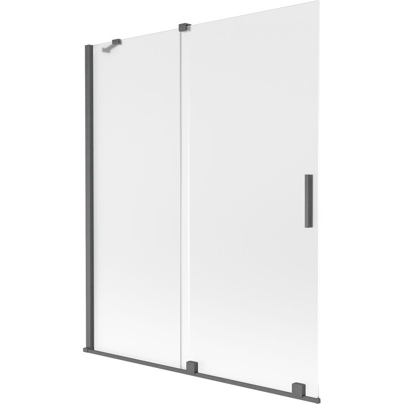 Mexen Velar 2-szárnyas, toló zuhanyfal 140 x 150 cm, zúzmarás, kefélt gun gray - 896-140-000-31-66