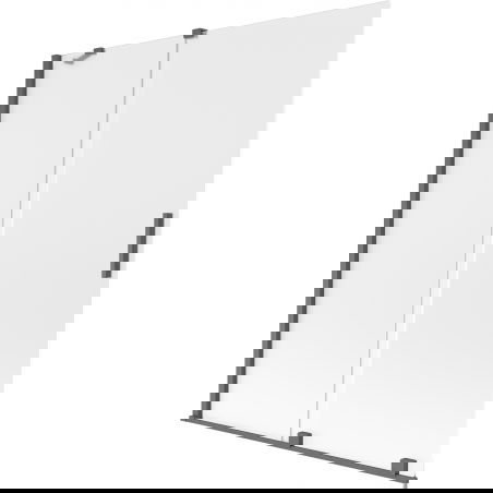 Mexen Velar paravan pentru cadă, 2 uși culisante, 140 x 150 cm, sticlă cu efect de îngheț, gri periat - 896-140-000-31-66