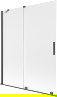 Mexen Velar 2-szárnyas, toló zuhanyfal 140 x 150 cm, zúzmarás, kefélt gun gray - 896-140-000-31-66