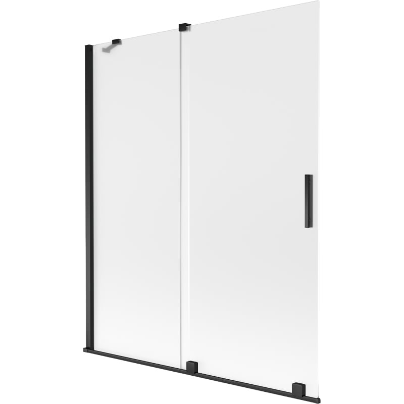 Mexen Velar 2-szárnyú toló zuhanyfal 140 x 150 cm, matt üveg, fekete - 896-140-000-31-70