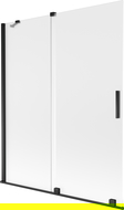 Mexen Velar paravan cadă 2-panouri glisante 140 x 150 cm, mat, negru - 896-140-000-31-70