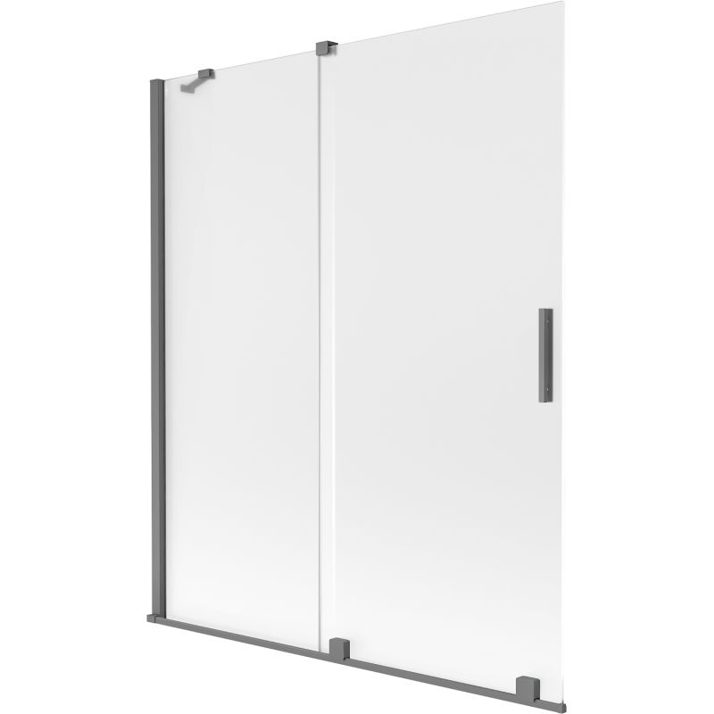 Mexen Velar 2-szárnyú tolófürdőszoba-ajtó 140 x 150 cm, zúzalvány, gun metal - 896-140-000-31-95