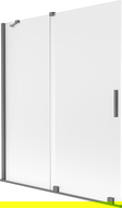 Mexen Velar 2-szárnyú tolófürdőszoba-ajtó 140 x 150 cm, zúzalvány, gun metal - 896-140-000-31-95