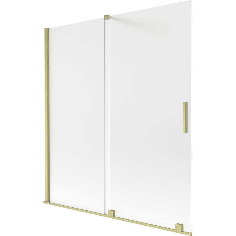 Mexen Velar 2-szárnyú, 150 x 150 cm-es toló zuhanyfal, deres, arany szálcsiszolt - 896-150-000-31-55