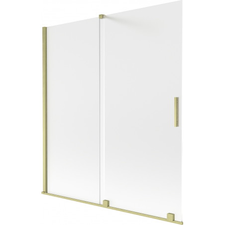 Mexen Velar 2 szárnyú, behúzható fürdőkádparaván 150 x 150 cm, matt arany, kefélt - 896-150-000-31-55