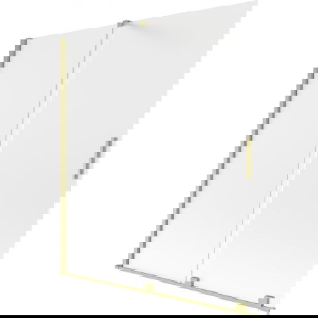 Mexen Velar paravan de cadă cu 2 uşi glisante 150 x 150 cm, geam mat, auriu periat - 896-150-000-31-55