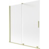 Mexen Velar 2 szárnyú, behúzható fürdőkádparaván 150 x 150 cm, matt arany, kefélt - 896-150-000-31-55
