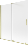 Mexen Velar paravan de baie din doi pereți pliabili 150 x 150 cm, înghețat, auriu periat - 896-150-000-31-55