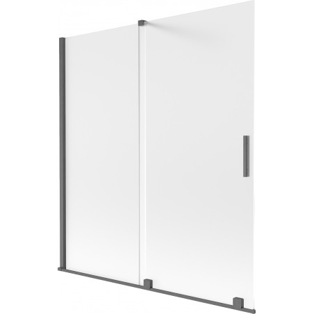 Mexen Velar Mexen Velar kétszárnyú fürdőkádparaván, eltolható, 150 x 150 cm, homokfúvott, gun gray kefe