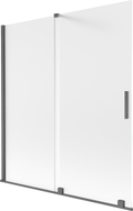 Mexen Velar paravan de cadă cu 2 uși glisante 150 x 150 cm, mat, gun gray periat - 896-150-000-31-66