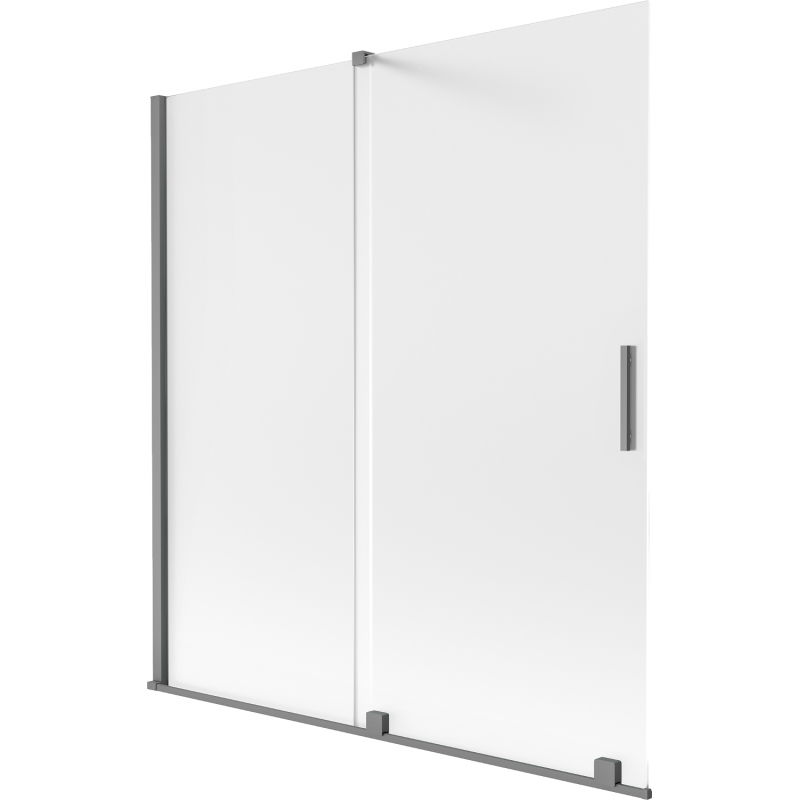 Mexen Velar 2-szárnyú tolható kádparaván 150 x 150 cm, szatén, gun metal - 896-150-000-31-95