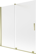 Mexen Velar 2-szárnyú, tolóajtós fürdőkádfal 160 x 150 cm, homokfúvott, arany - 896-160-000-31-50