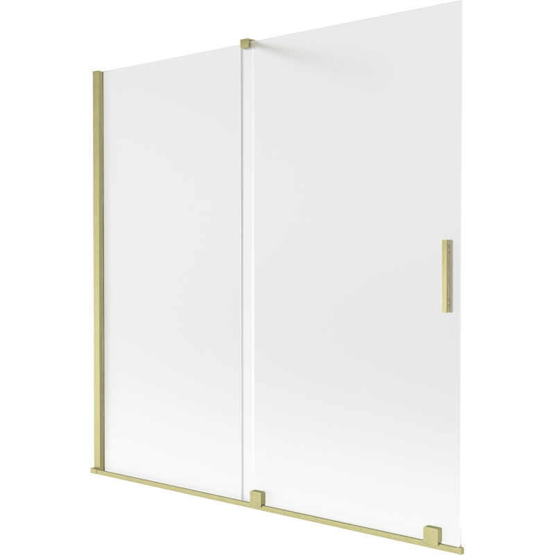 Mexen Velar fürdőkád paraván 2-szárnyú toló 160 x 150 cm, fagyott, arany kefélt - 896-160-000-31-55