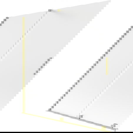 Mexen Velar paravan de cadă cu 2 uși glisante 160 x 150 cm, satin, auriu periat - 896-160-000-31-55