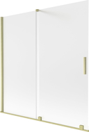 Mexen Velar fürdőkád paraván 2-szárnyú toló 160 x 150 cm, fagyott, arany kefélt - 896-160-000-31-55