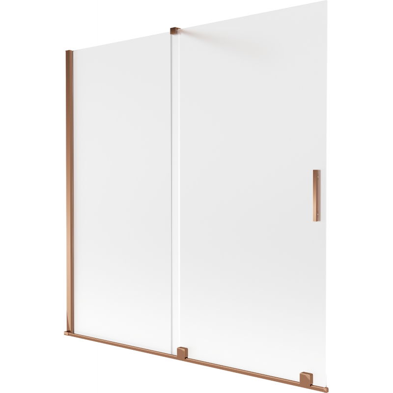Paravan cadă Mexen Velar glisant cu 2 panouri 160 x 150 cm, înghețat, auriu roz - 896-160-000-31-60