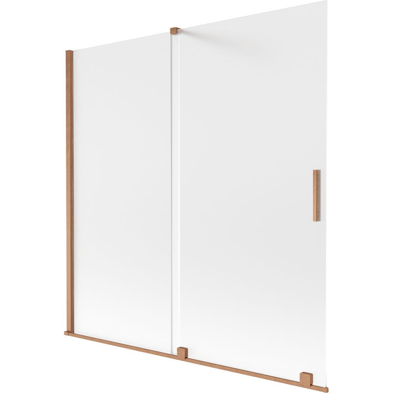Mexen Velar 2-szárnyas tolóajtós fürdőszobai paraván 160 x 150 cm, zúzmara, csiszolt réz - 896-160-000-31-65