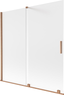 Mexen Velar 2-szárnyas tolóajtós fürdőszobai paraván 160 x 150 cm, zúzmara, csiszolt réz - 896-160-000-31-65