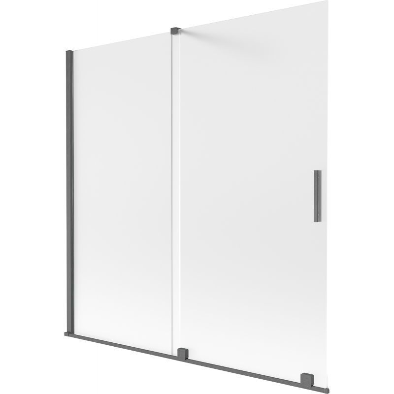 Mexen Velar kétszárnyú, 160 x 150 cm-es, eltolható kádparaván, fagyott, súrolt gun szürke - 896-160-000-31-66