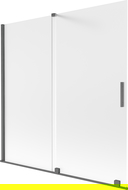 Mexen Velar paravan de cadă culisant pe 2 canaturi 160 x 150 cm, înghețat, gri armă periat - 896-160-000-31-66