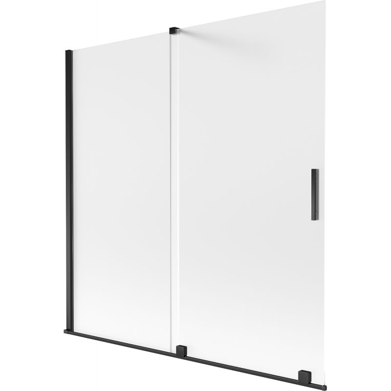 Mexen Velar paravan pentru cadă cu 2 uși glisante 160 x 150 cm, înghețat, negru - 896-160-000-31-70