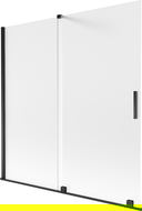 Mexen Velar paravan pentru cadă cu 2 uși glisante 160 x 150 cm, înghețat, negru - 896-160-000-31-70
