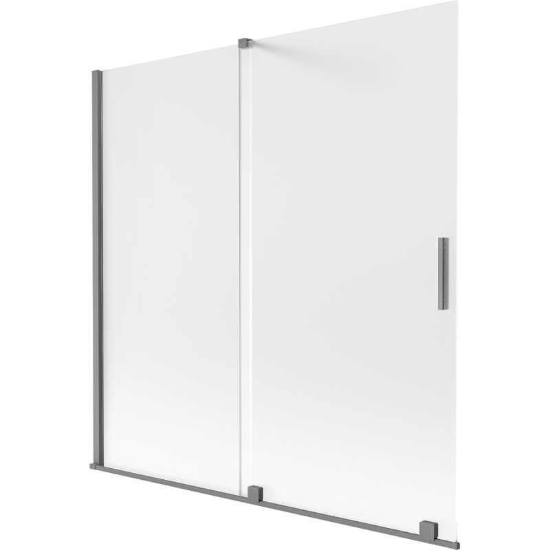Mexen Velar 2-részes, 160 x 150 cm-es toló zuhanyfal, szálcsiszolt, gun metal - 896-160-000-31-95