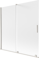 Paravan cadă cu 2 uși glisante Mexen Velar 160 x 150 cm, înghețat, nichel periat - 896-160-000-31-97
