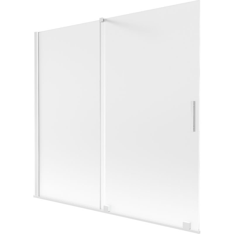 Mexen Velar 2-szárnyú toló zuhanyfal 170 x 150 cm, zúzalékos, fehér - 896-170-000-31-20