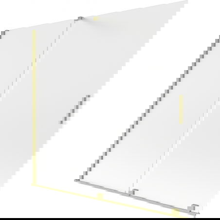 Mexen Velar paravan de baie cu 2 uși glisante 170 x 150 cm, înghețat, auriu periat - 896-170-000-31-55