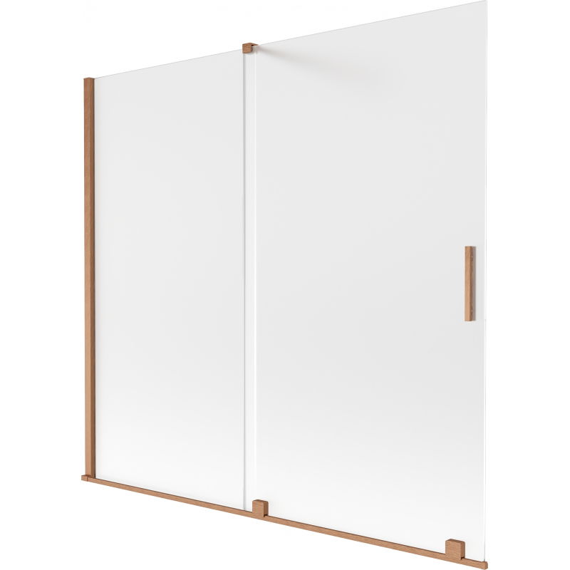 Mexen Velar kádparaván 2-szárnyú toló 170 x 150 cm, zúzmarás, csiszolt réz - 896-170-000-31-65